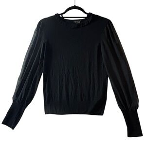 Topshop Black Long Sleeve Blouse